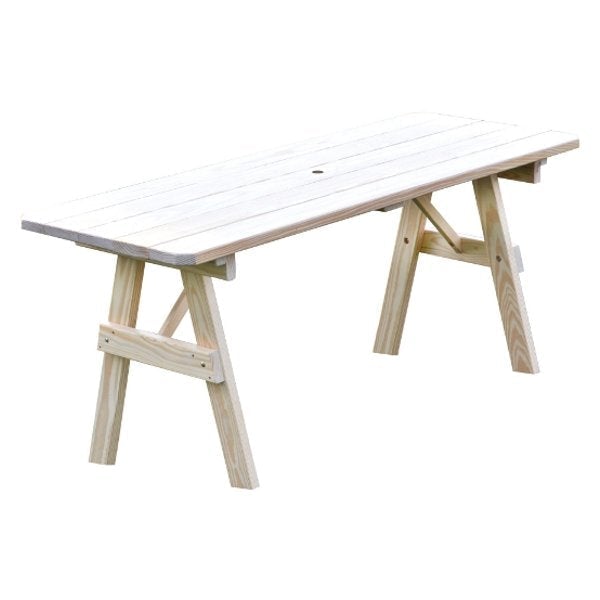 Pressure Treated Pine Traditional Outdoor Dining Table - Weather Resistant Picnic Table for Patio, Backyard, and Garden Use