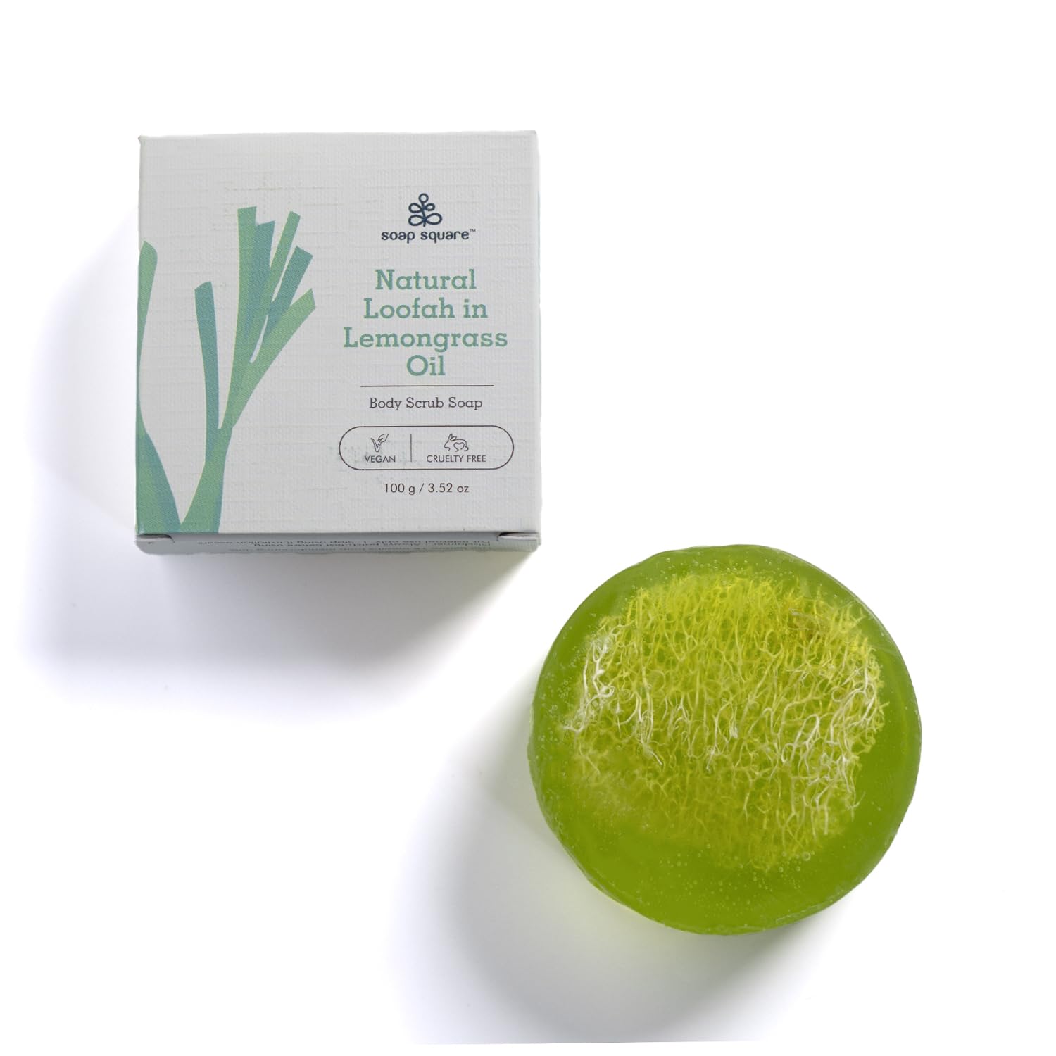 Natural Loofah Soap Bar with Lemongrass Oil - SLS Free, Paraben Free, Vegan & Cruelty-Free - Handmade in India - Perfect for Gifting, Customized Presents & Fresh Skin Care - Ideal for Spa Days, Eco-Friendly Bathing & Luxury Self-Care Routines