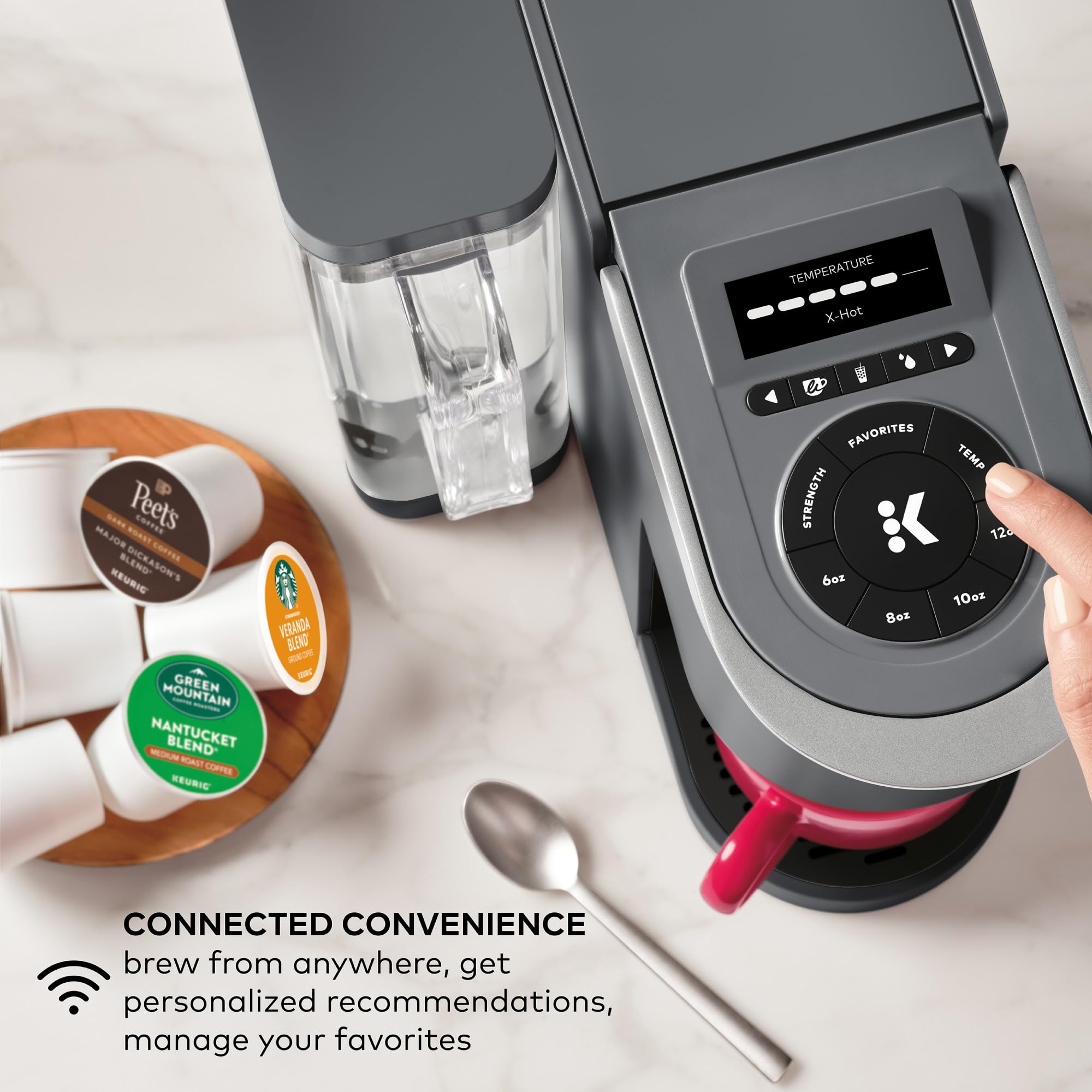 Keurig K-Supreme SMART WiFi Coffee Maker - Single Serve with Alexa Compatibility, 4 Brew Sizes, 66oz Removable Water Reservoir - Perfect for Home, Office & Kitchen Use (Gray)