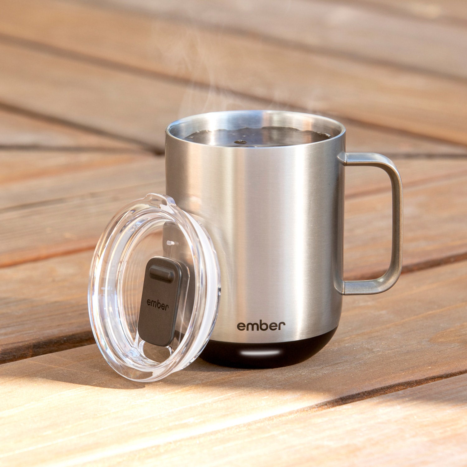 Ember Temperature Control Smart Mug 14 oz with Sliding Lid - Perfect for Coffee, Tea & Hot Drinks at Home, Office or Travel