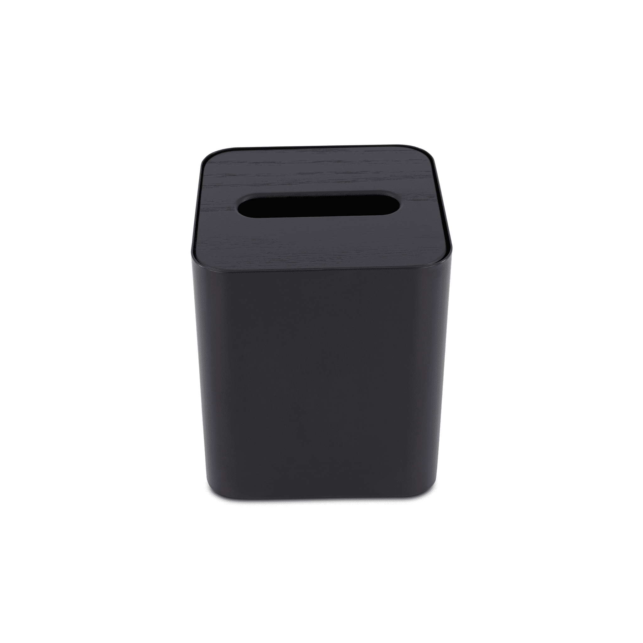 DESIGNSTUFF Square Tissue Box Cover - Modern Black Tissue Holder for Home, Office & Bathroom Decor - Stylish & Durable Paper Dispenser for Living Room, Bedroom or Guest Room