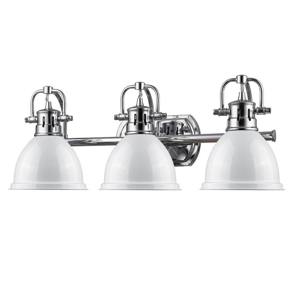 24.5 Inch 3-Light Vanity Light - Classic Style Bathroom Lighting Fixture with Pewter Finish & Black Shade (8.5