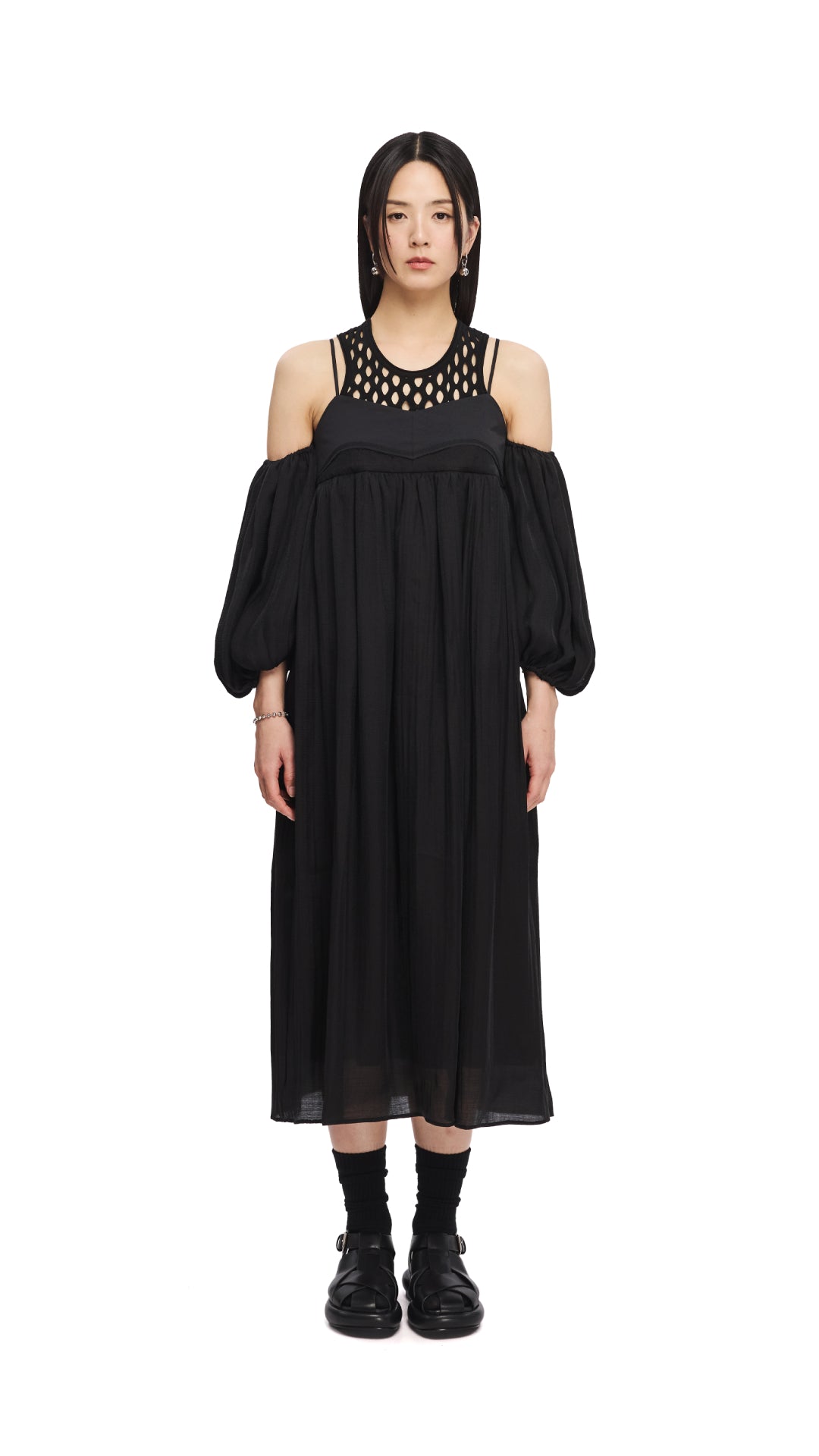 Elegant Cold Shoulder Dress for Women - Flowy Summer Party & Evening Wear - Perfect for Weddings, Dates & Special Occasions