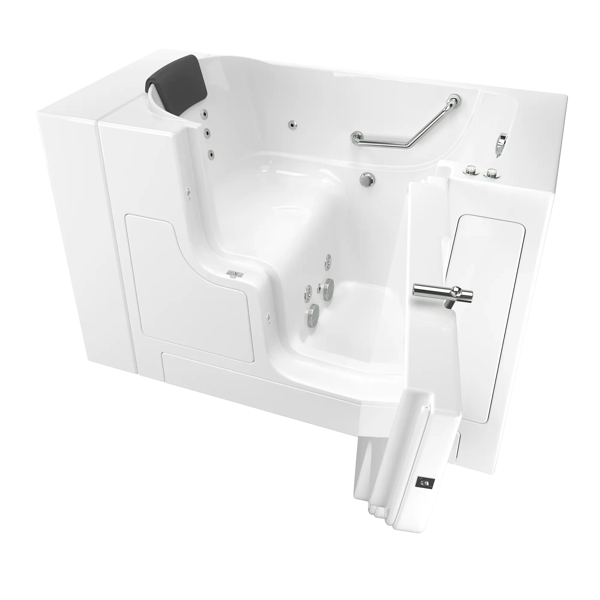 Premium 30 x 52 Inch Gelcoat Walk-In Bathtub with Whirlpool System - Right Hand Drain - Ideal for Elderly & Mobility Support, Spa Relaxation at Home