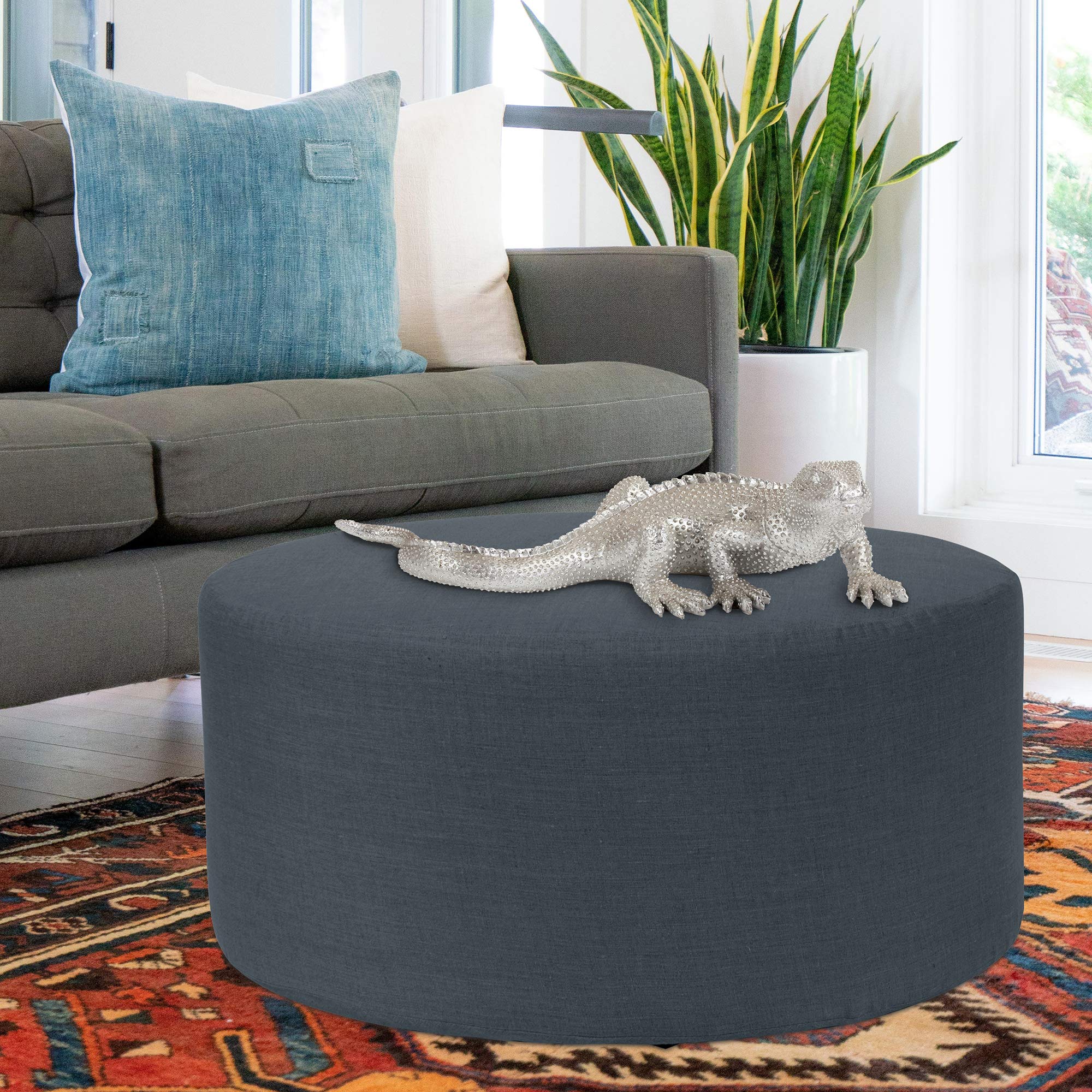Howard Elliott Decorative Lizard Figurine - Abstract Animal Sculpture in Textured Nickel Finish, 34 x 12 x 9 Inches - Modern Home & Office Decor for Living Room, Garden, Bookshelf or Desk Display
