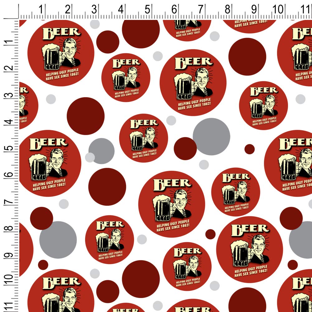 Funny Retro Beer Humor Wrapping Paper Roll - 'Beer Helping Ugly People Have Sex Since 1862' Design - Perfect for Gag Gifts, Bachelor Parties & Beer Lovers