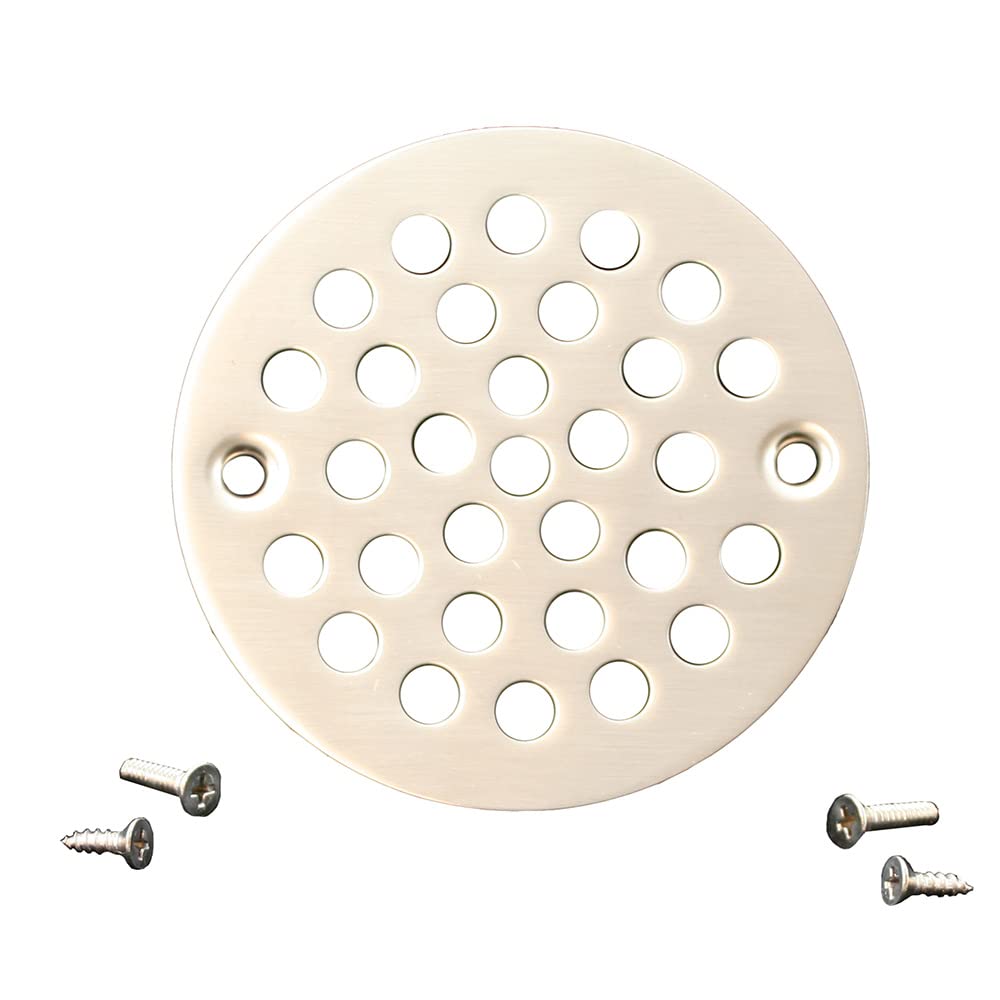 Jones Stephens C60814 Satin Nickel Bathroom Sink Strainer - Durable Drain Cover for Kitchen & Bathroom Sinks, Perfect for Hair & Debris Prevention