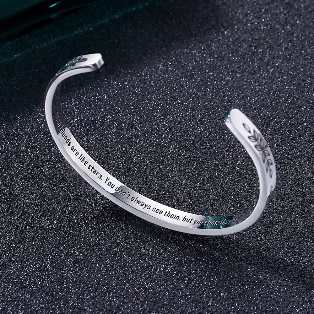 Personalized Cuff Bracelets for Women & Teen Girls - Best Friend, Sister, Mom, Daughter, Granddaughter, Cousin - Custom Birthday, Mother's Day, Christmas, Easter Jewelry Gift - Perfect for Parties, Weddings & Everyday Wear