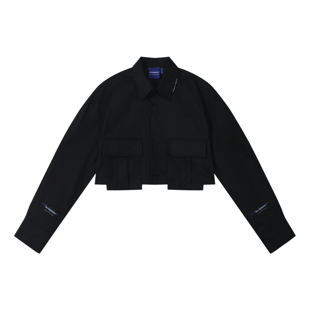 ORI FREDERIQO Women's Black Crop Shirt - Stylish & Comfortable for Casual Wear, Outfits & Summer Fashion