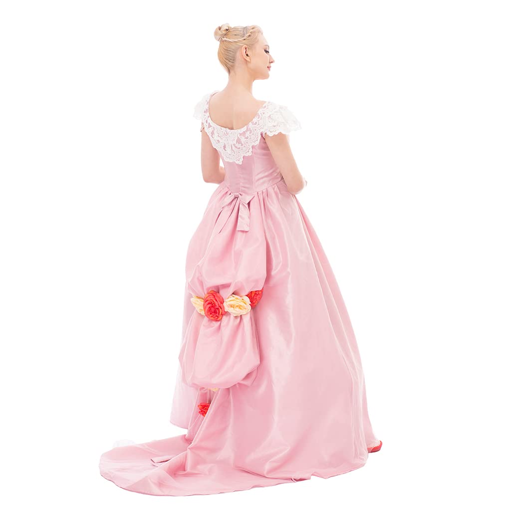 iSHOWcos The Phantom of the Opera Christine Daae Cosplay Costume - Pink Victorian Wedding Dress Ball Gown for Masquerade, Halloween, Theater Performances & Cosplay Events