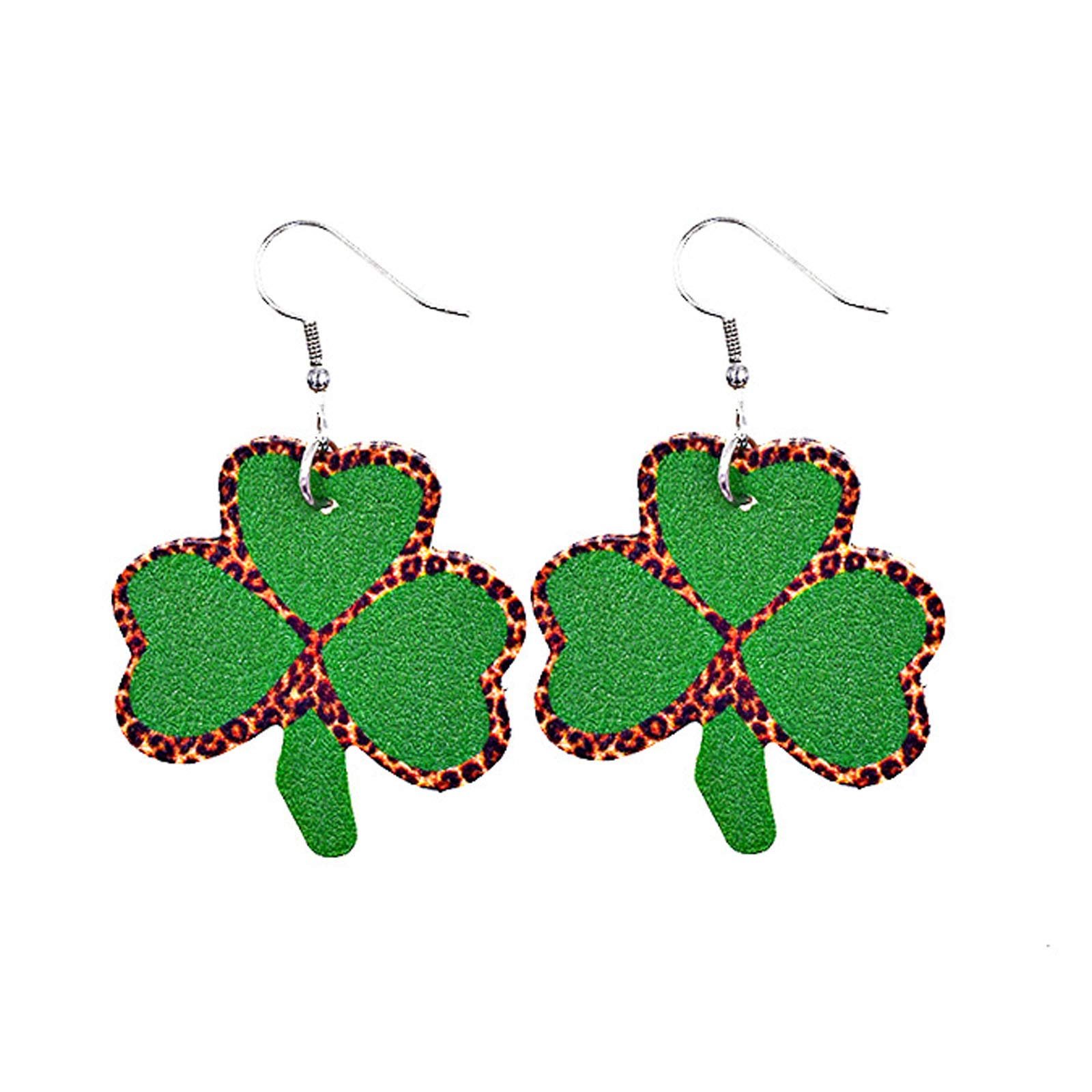 St. Patrick's Day & Easter Dangle Earrings for Women - Green Clover & Egg Teardrop Drop Earrings Set - Perfect for Holiday Parties, Festive Outfits & Gift Giving