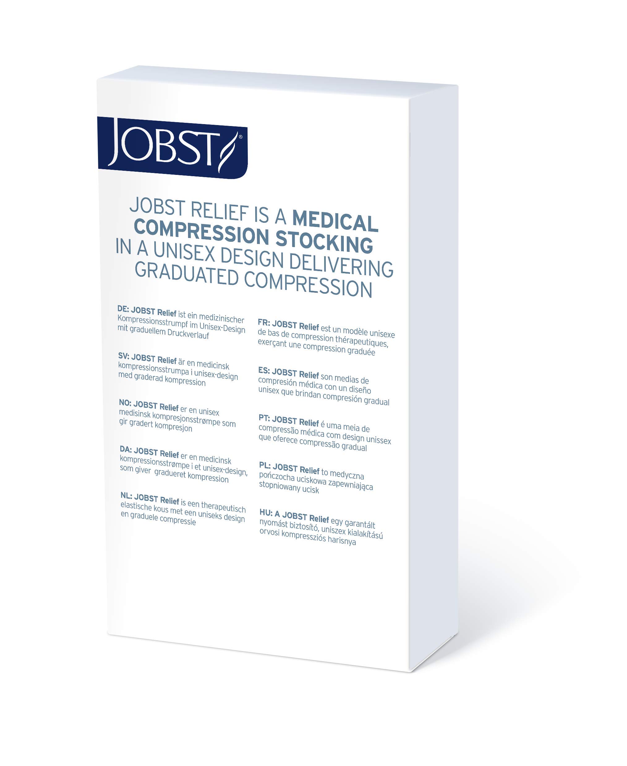 JOBST Relief Waist High Graduated Compression Stockings 30-40mmHg - Comfortable Unisex Medical Socks for Circulation & Swelling - Closed Toe, Beige, Small - Perfect for Travel, Pregnancy & Varicose Vein Relief