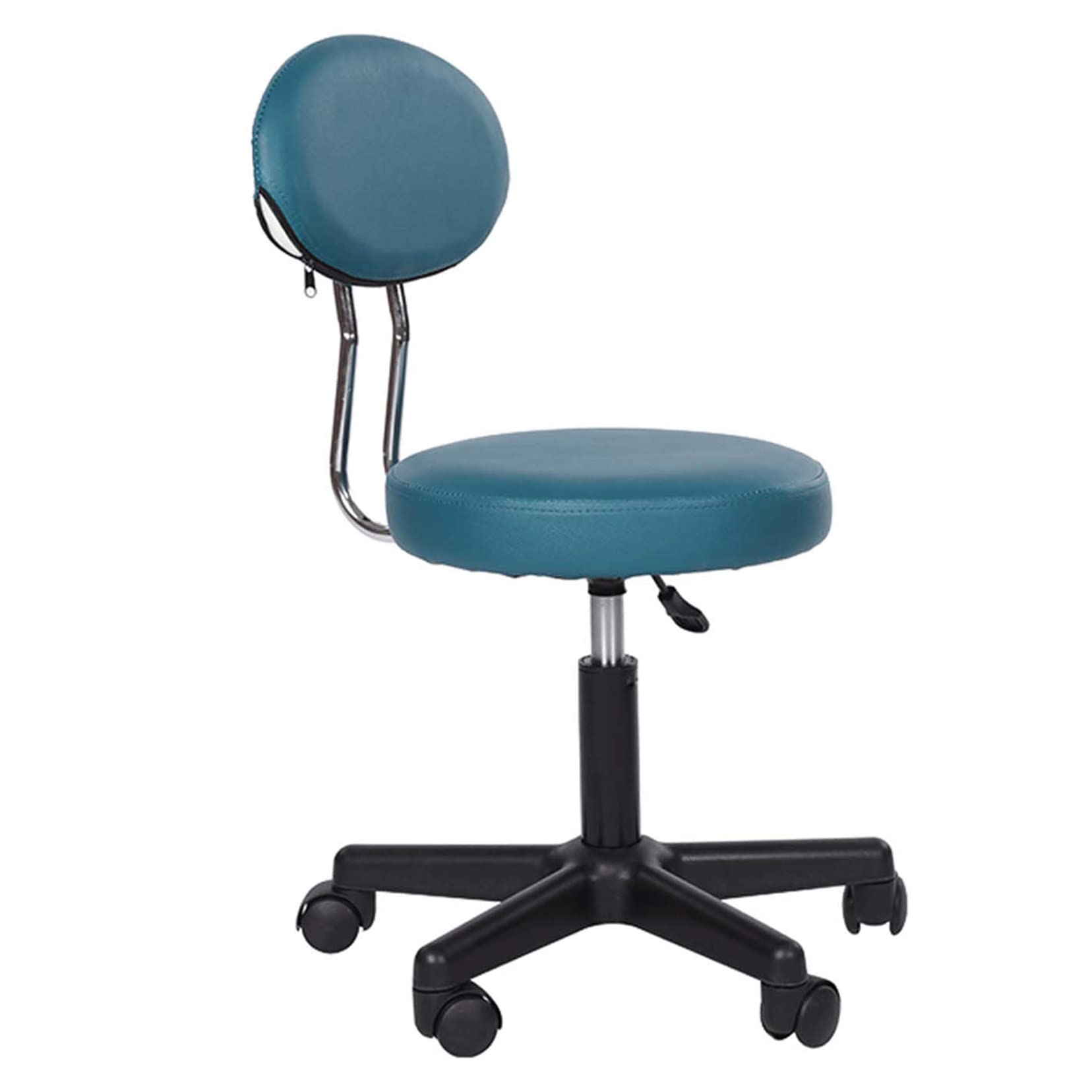 Adjustable Hydraulic Rolling Stool with Backrest - Black Swivel Salon Spa Chair for Beauty, Barber, Tattoo & Massage - Ergonomic Support for Medical, Drafting & Professional Use - Perfect for Salons, Clinics & Home Spa