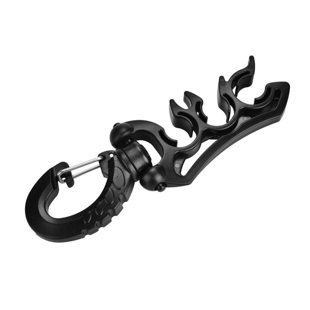 Premium Stainless Steel Diving Hose Holder with Clip Buckle Hook - Secure Snorkeling & Scuba BC Hose Organizer (Black) - Perfect for Underwater Adventures, Hookah Diving & Marine Equipment Storage