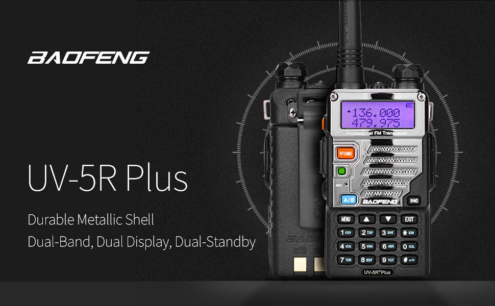 Baofeng UV-5R PLUS Dual Band Two Way Radio - 4W/1W Power, 128 Channels, Built-in Flashlight, USB Programming Cable - Ideal for Outdoor Adventures, Emergency Communication, and Ham Radio Enthusiasts
