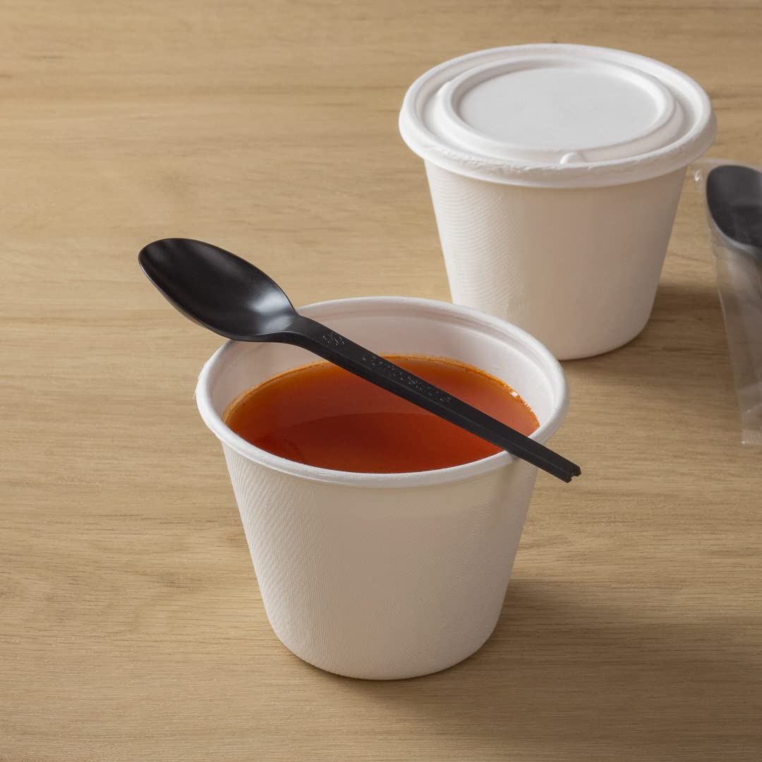 Eco-Friendly 6.5 Inch Compostable Spoons - 250 Individually Wrapped Plant-Based Cutlery Set | BPI-Certified CPLA Disposable Utensils for Hot & Cold Foods | Perfect for Restaurants, Catering, Picnics & Outdoor Events