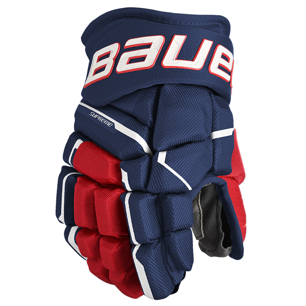 Bauer Supreme Mach Junior Ice Hockey Gloves - Youth Protective Gear for Ice Skating & Hockey Training - Perfect for Rink Practice & Games