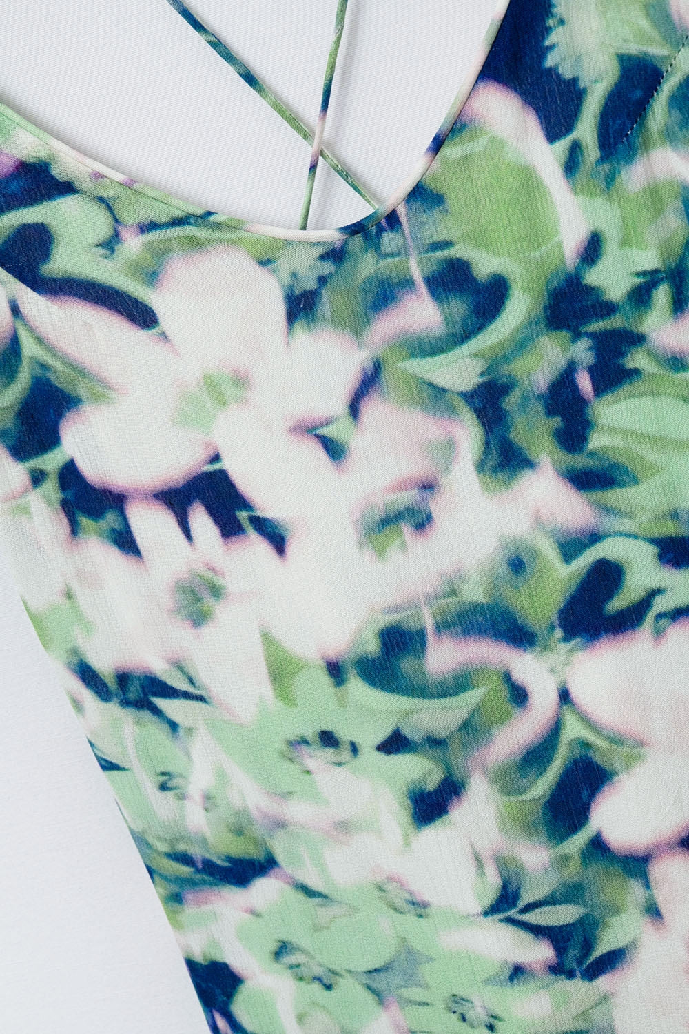 Floral Print Long Green Dress with Deep Back Cutout - Perfect for Summer Parties, Beach Vacations & Date Nights