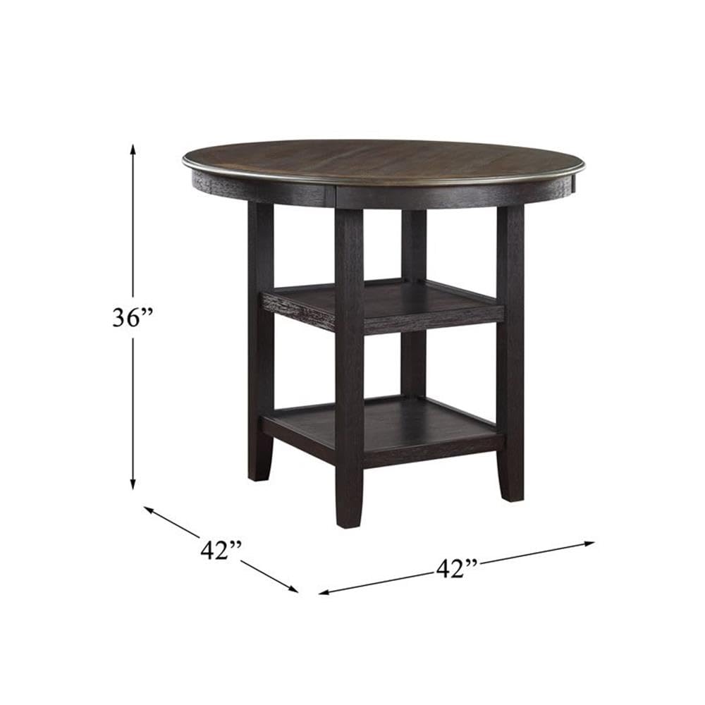 Lexicon Transitional Wood Counter Height Dining Table - Brown/Black Finish - Perfect for Kitchen Islands, Breakfast Nooks & Small Space Dining Rooms