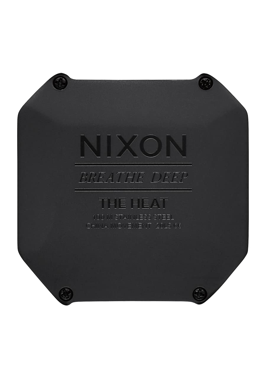 NIXON Heat A1320 Digital Sports Watch for Men & Women - Ultra Thin Lightweight Design, 100M Water Resistant, 38mm LCD Display, 20mm PU Band - Perfect for Running, Workout, Swimming & Outdoor Activities