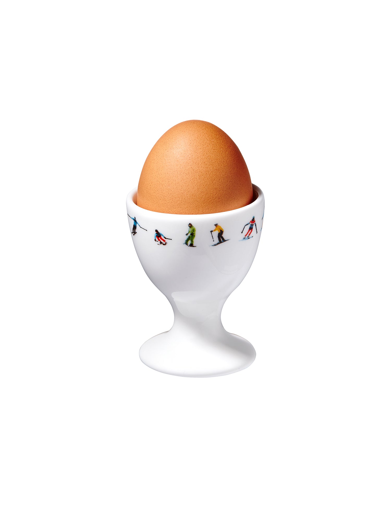 Non-Slip Ski Chain Egg Cup Holder - Durable Ceramic Breakfast Egg Stand for Cozy Winter Mornings | Perfect for Ski Lodge, Cabin & Holiday Decor