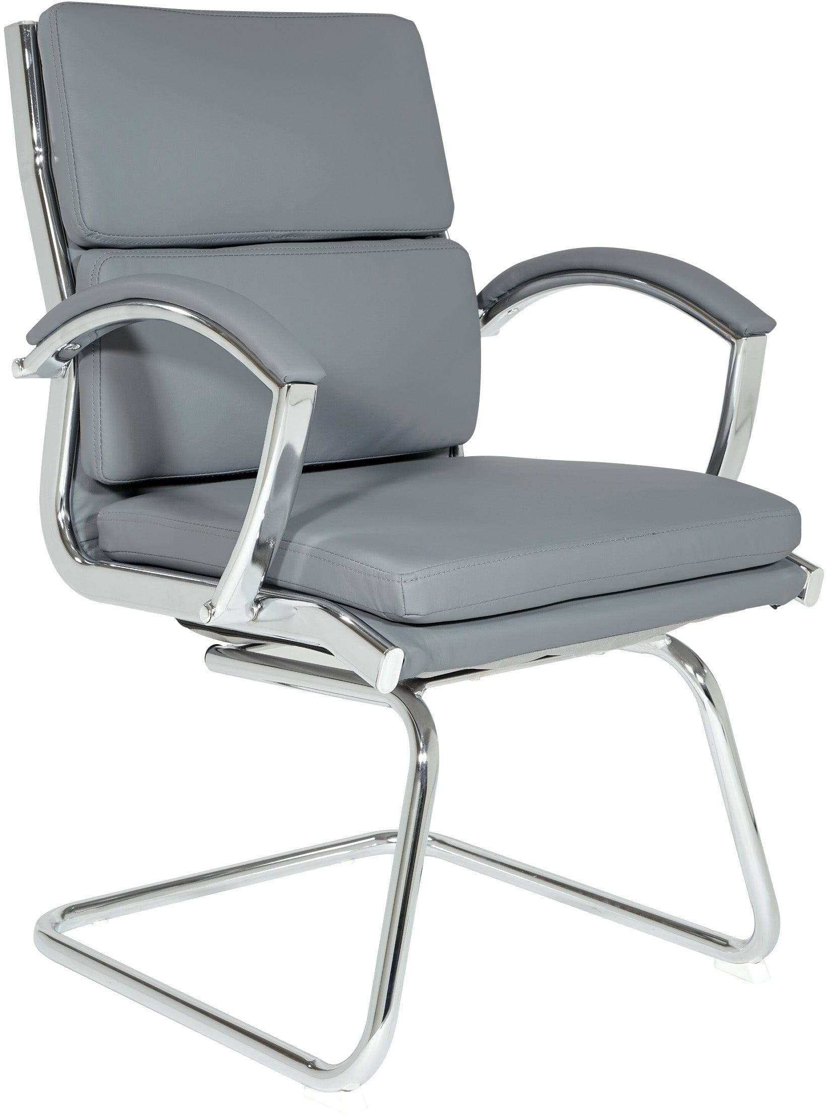 Office Star FL5385C Mid Back Faux Leather Visitor Chair - Comfortable Guest Seating for Reception Areas, Waiting Rooms & Office Lobbies
