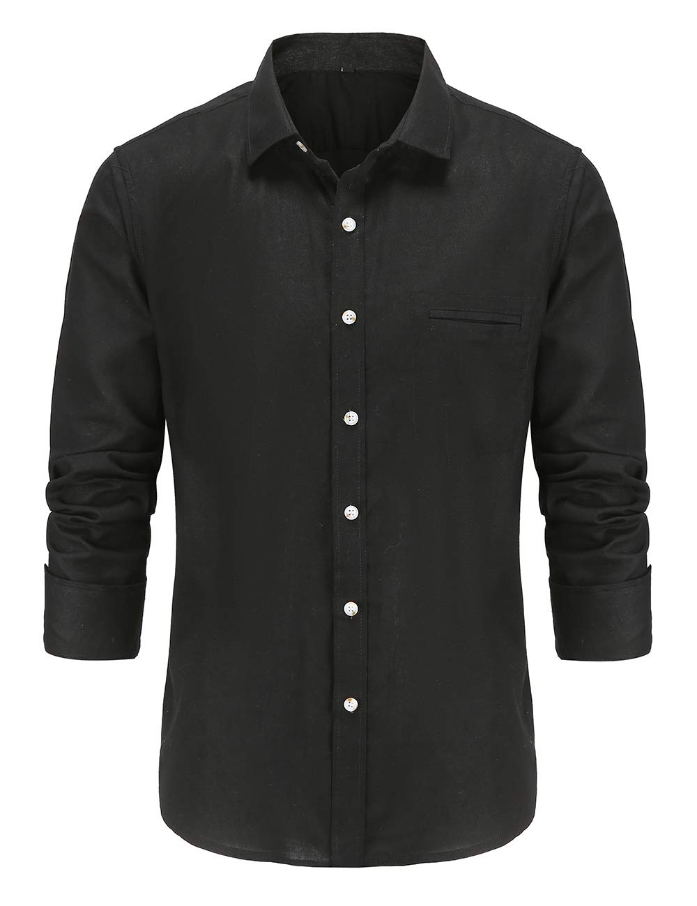Premium Men's Linen Long Sleeve Shirt - Breathable Casual Button Down Shirt for Summer | Office Wear, Beach Vacation & Outdoor Activities