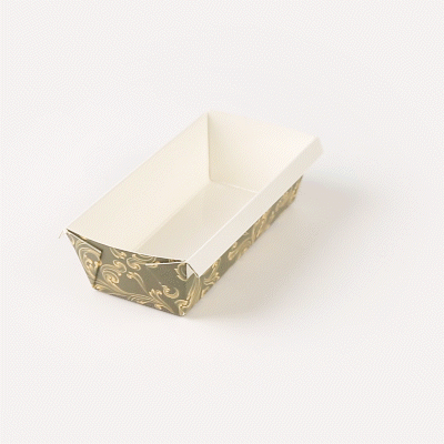 Bake Tek 13 oz Dark Green Vintage Floral Paper Loaf Pans - Greaseproof Baking Cups (7x3.25x2 Inches) - 100 Count Bulk Box - Perfect for Cupcakes, Muffins & Party Desserts