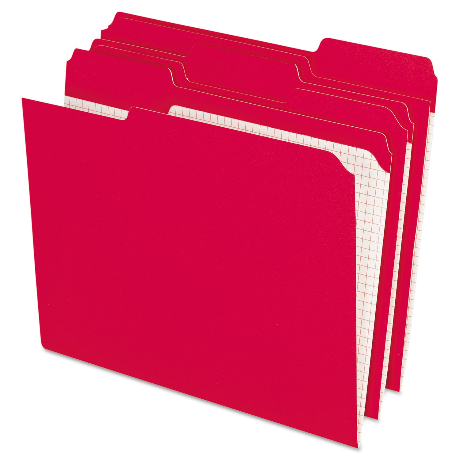 Pendaflex R15213RED Reinforced Top Tab File Folders - 1/3 Cut Letter Size, Red (100/Box) - Perfect for Office Organization & Document Filing