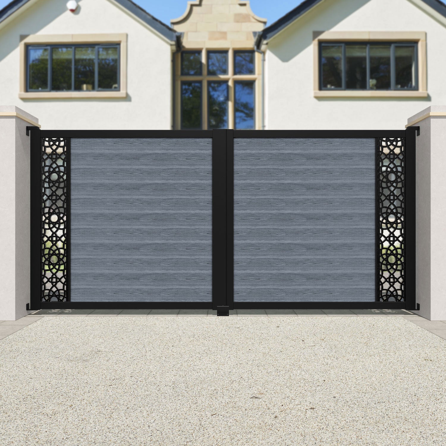 Classic Ambar Straight Top Driveway Gate - Anthracite Finish - Durable Steel Security Gate for Home & Commercial Use - Perfect for Driveways, Gardens & Property Entrances