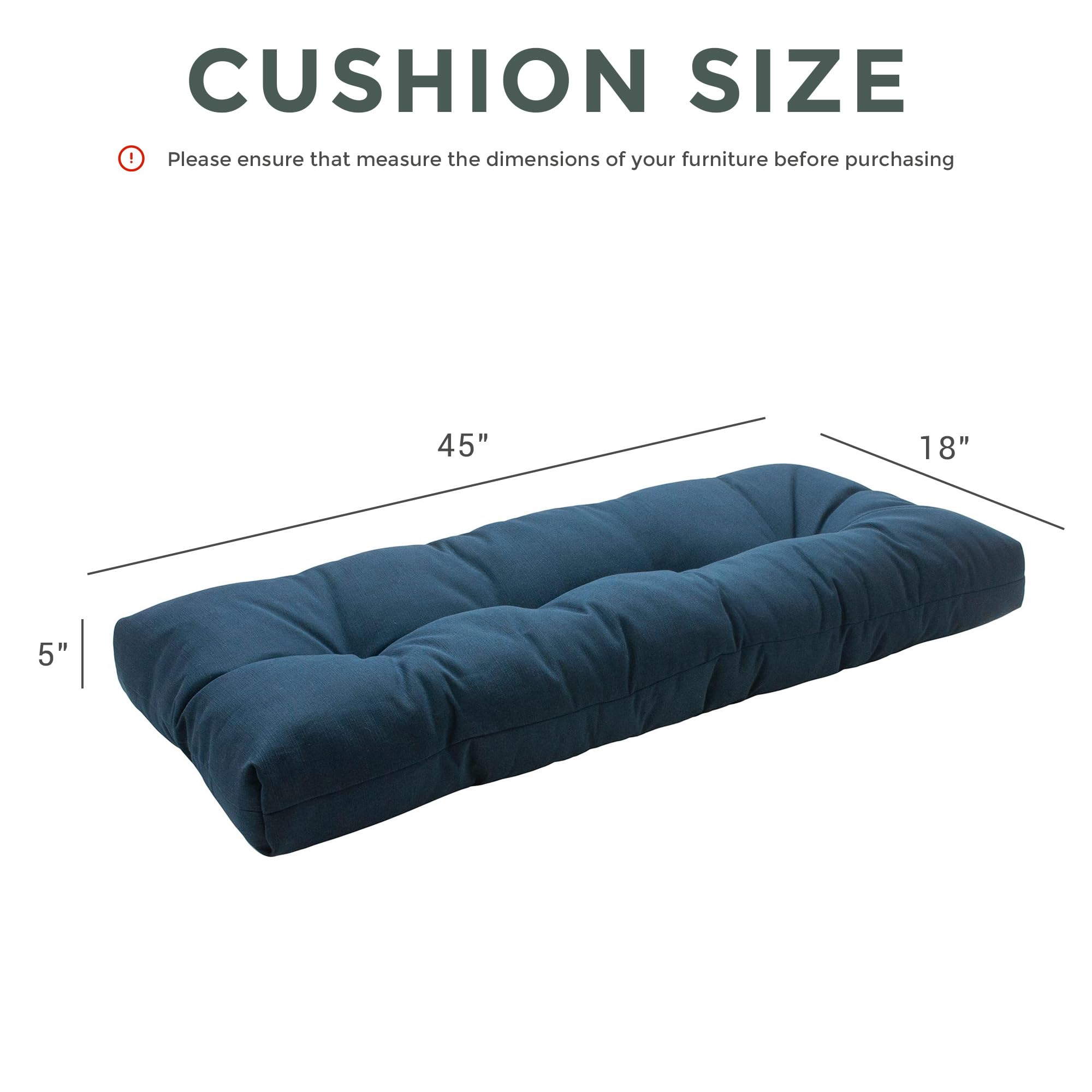 **Non-Slip Tufted Bench Cushion 45