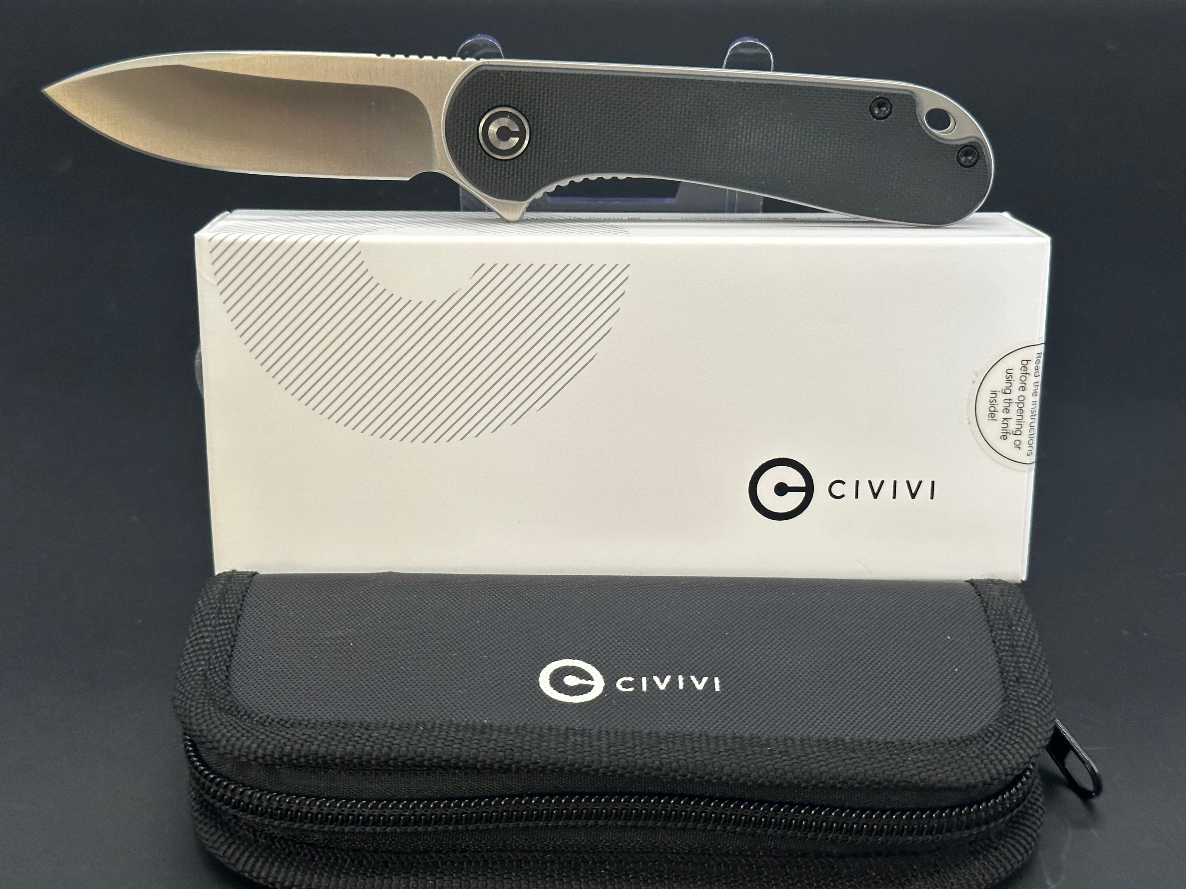 CIVIVI Elementum Folding Knife - Black G10 Handle, D2 Steel Blade - EDC Pocket Knife for Camping, Hiking & Everyday Carry