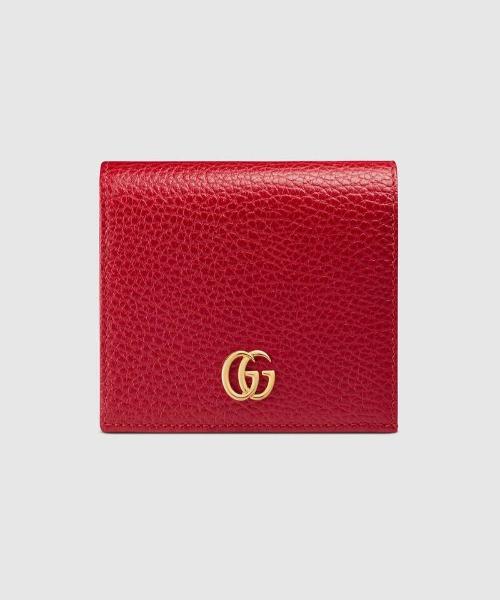 Gucci GG Leather Card Holder Wallet for Men & Women - Slim RFID Blocking Credit Card Case in Red | Perfect for Travel, Business & Everyday Use