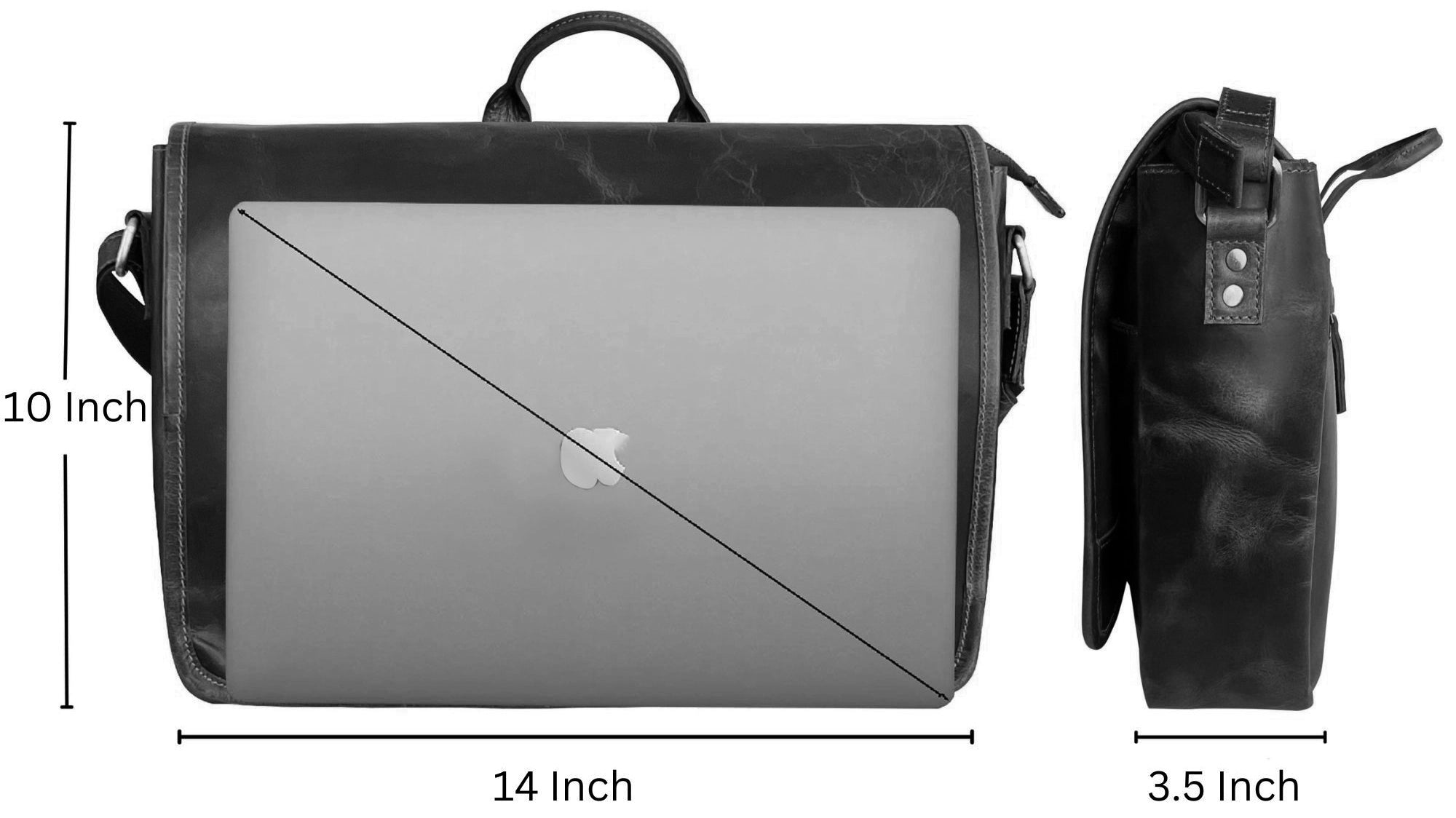 Premium Genuine Leather Briefcase for Men - Stylish Laptop Messenger Bag for Business, Office & Travel - Perfect for Professionals, Commuters and Business Trips