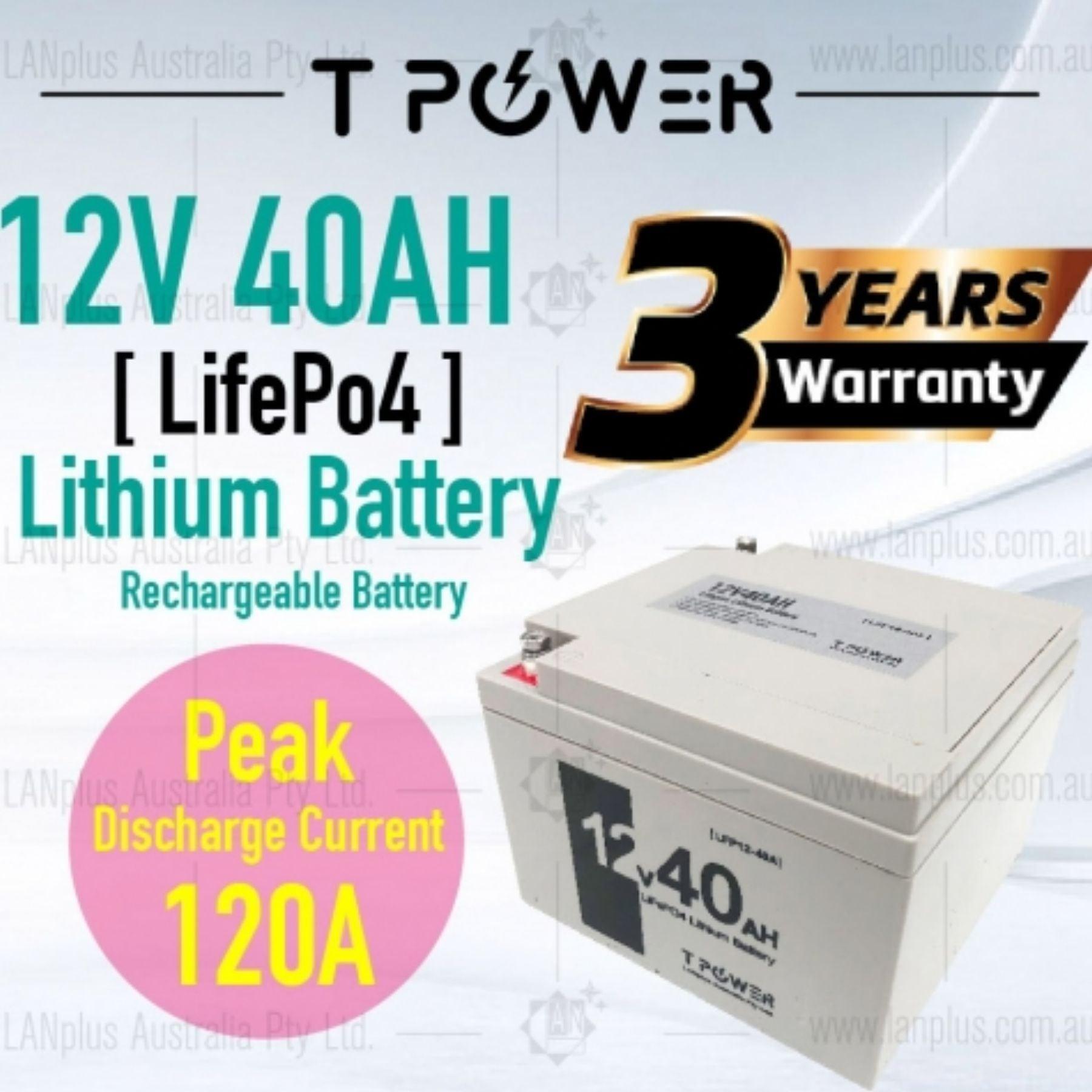 Lanplus 12V 40AH LiFePO4 Rechargeable Lithium Battery - Deep Cycle Power for Golf Carts, Mobility Scooters & Electric Vehicles | Long-Lasting Performance for Outdoor Adventures & Daily Commutes