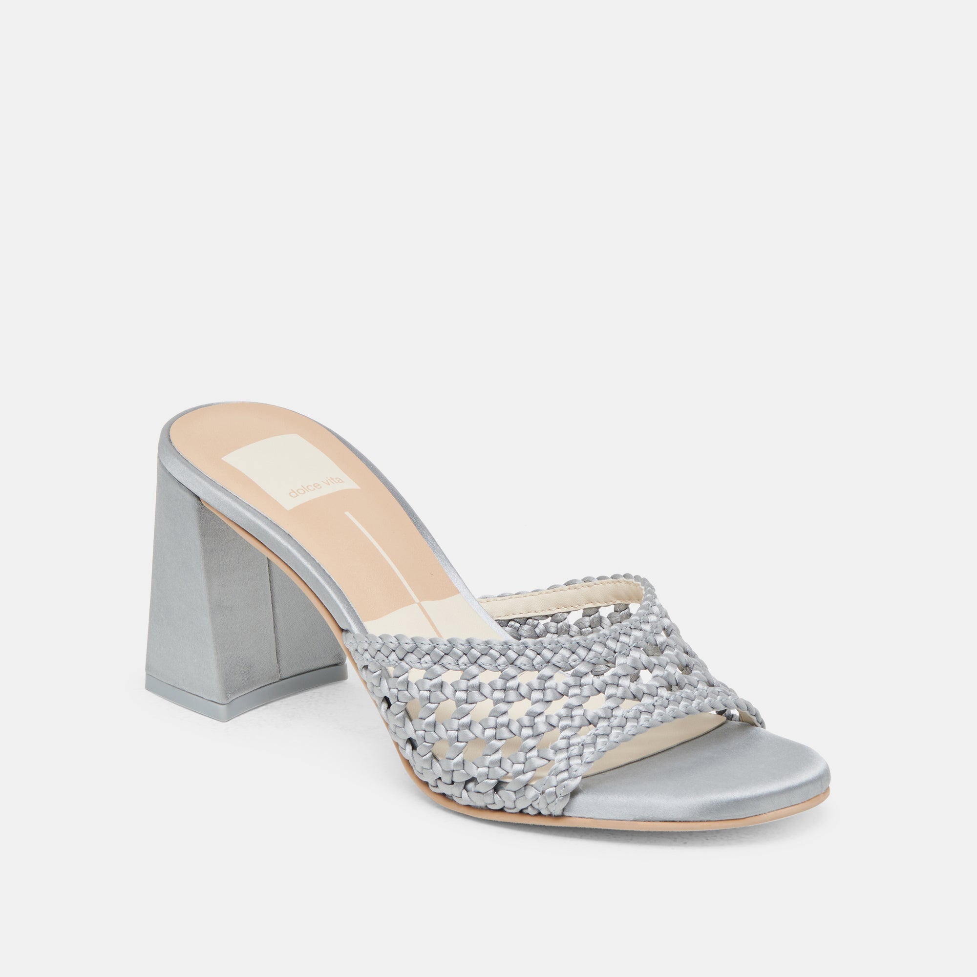 MARGOE Women's Light Blue Woven Satin High Heels - Elegant Dress Shoes for Weddings, Parties & Special Occasions