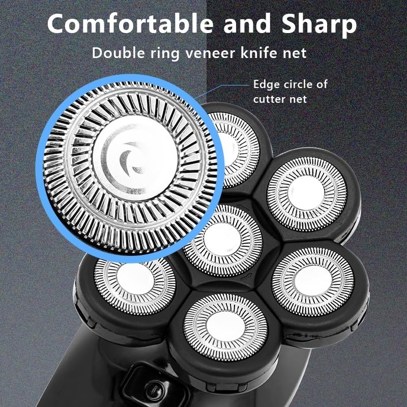 7D Electric Head Shaver for Bald Men - 7 Floating Cutters, Waterproof, USB Rechargeable Trimmer for Smooth Shaving | Perfect for Travel, Gym & Daily Grooming