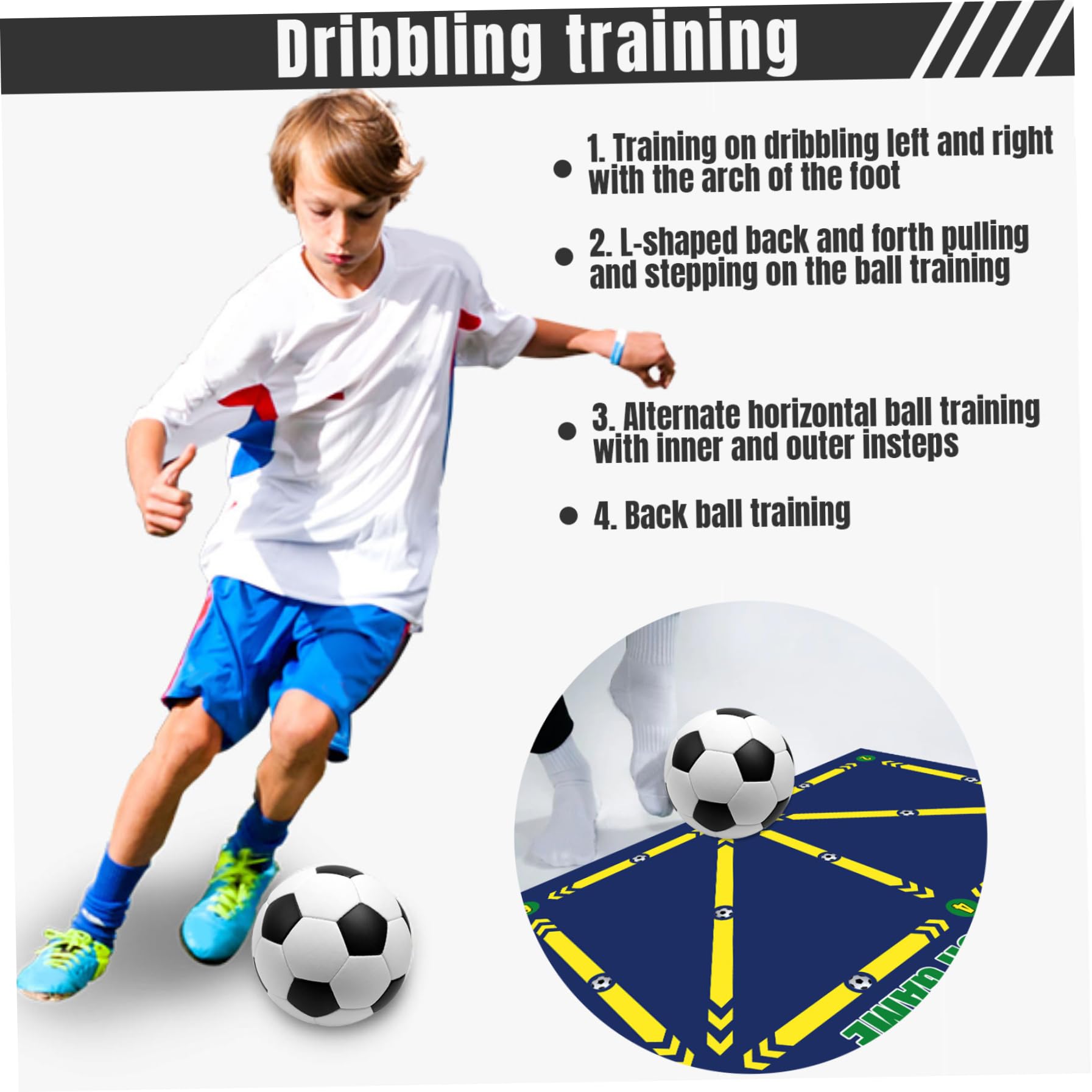 Non-Slip Soccer Training Mat 24x35 Inches - Football Practice Mat for Ball Control & Silent Drills - Durable Soccer Accessories for Indoor/Outdoor Use - Perfect for Backyard Training & Skill Development