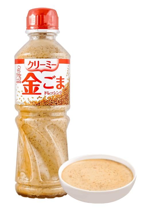 Premium Golden Creamy Roasted Sesame Dressing - Authentic Japanese Marinade for Sukiyaki, Meat, Vegetables & Salads - 16.9 fl oz Bottle - Perfect for Asian Cuisine, BBQ, Hot Pot & Home Cooking