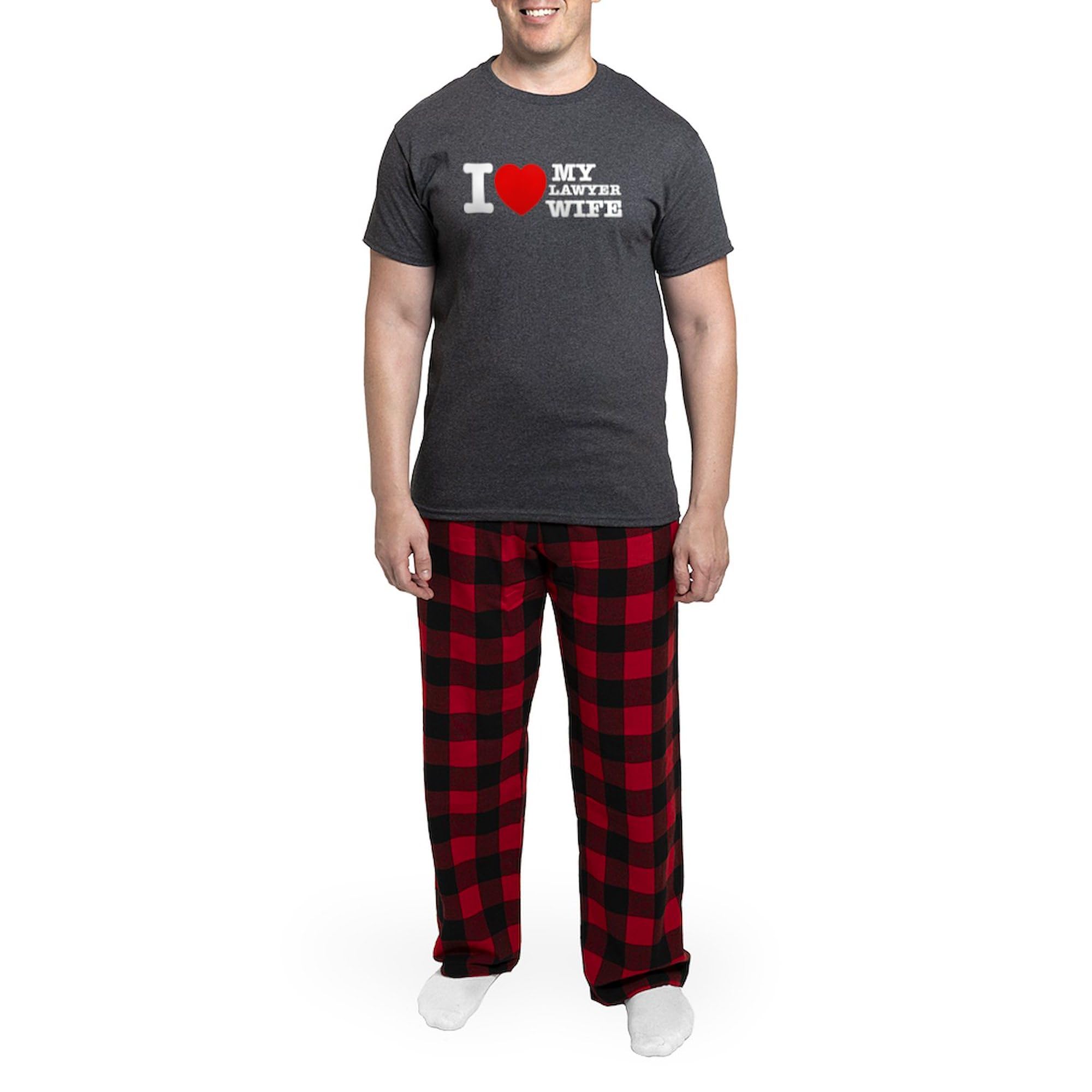 Lawyer Wife Men's Charcoal Pajamas - Funny Novelty Sleepwear for Him | Perfect Gift for Attorneys & Law Students
