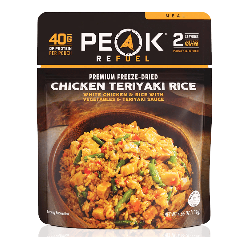PEAK REFUEL Chicken Teriyaki Rice - High Protein Freeze Dried Backpacking Meal - Lightweight Camping Food for Hiking, Emergency & Outdoor Adventures