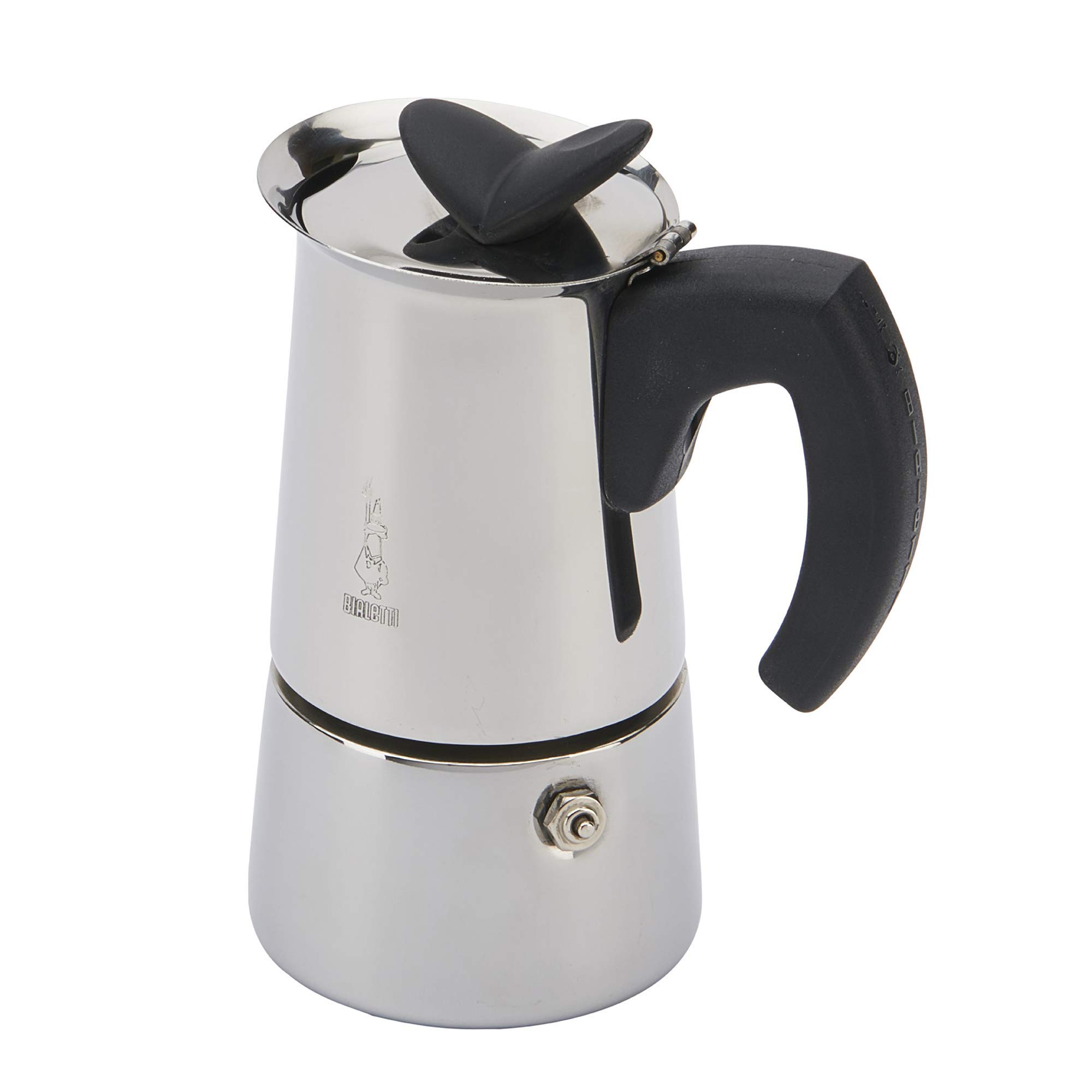 Bialetti Musa Stovetop Espresso Maker - 4 Cup (5.07 oz) Stainless Steel Moka Pot for Gas, Electric & Induction Cooktops - Perfect for Home, Office & Camping Coffee Brewing