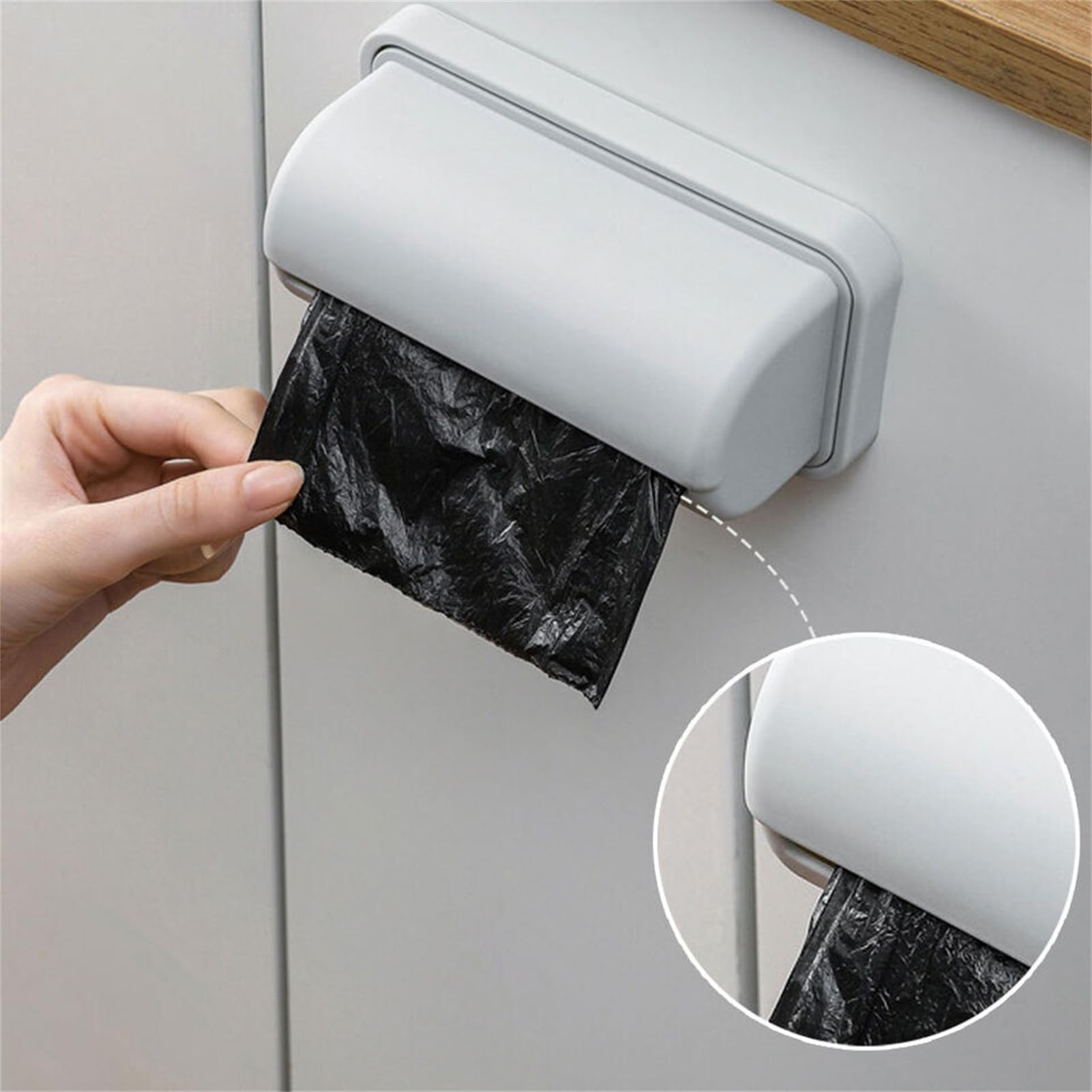 2024 New Adhesive Trash Bag Dispenser - Wall Mounted & Under Can Garbage Storage Bag Holder for Kitchen, Bathroom, Office (White, 2 Pack) - Perfect for Home Organization & Waste Management