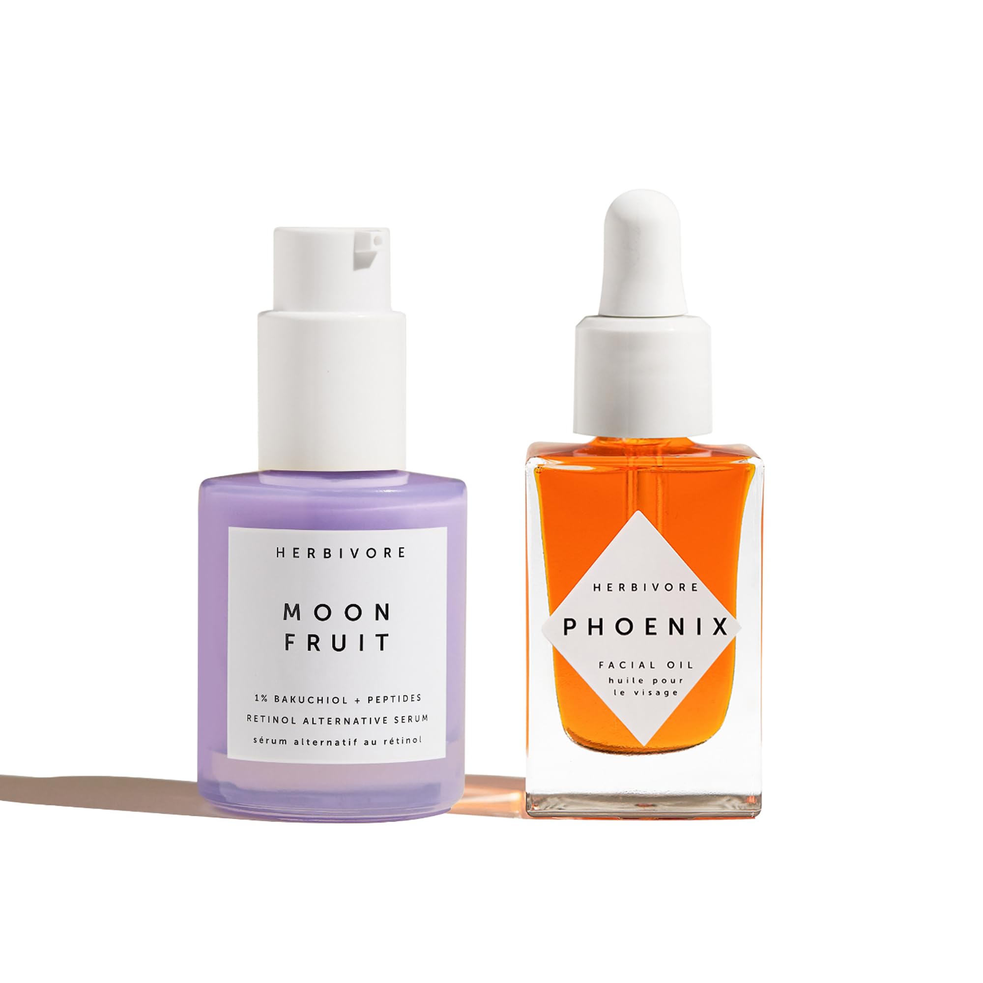 HERBIVORE Wrinkle-Fighting Skincare Set – MOON FRUIT 1% Bakuchiol & Peptides Serum + PHOENIX Rosehip Anti-Aging Face Oil – Vegan, Cruelty-Free Plant-Based Formula for Smoother, Youthful Skin | Perfect for Night Routine & Dry Skin Care