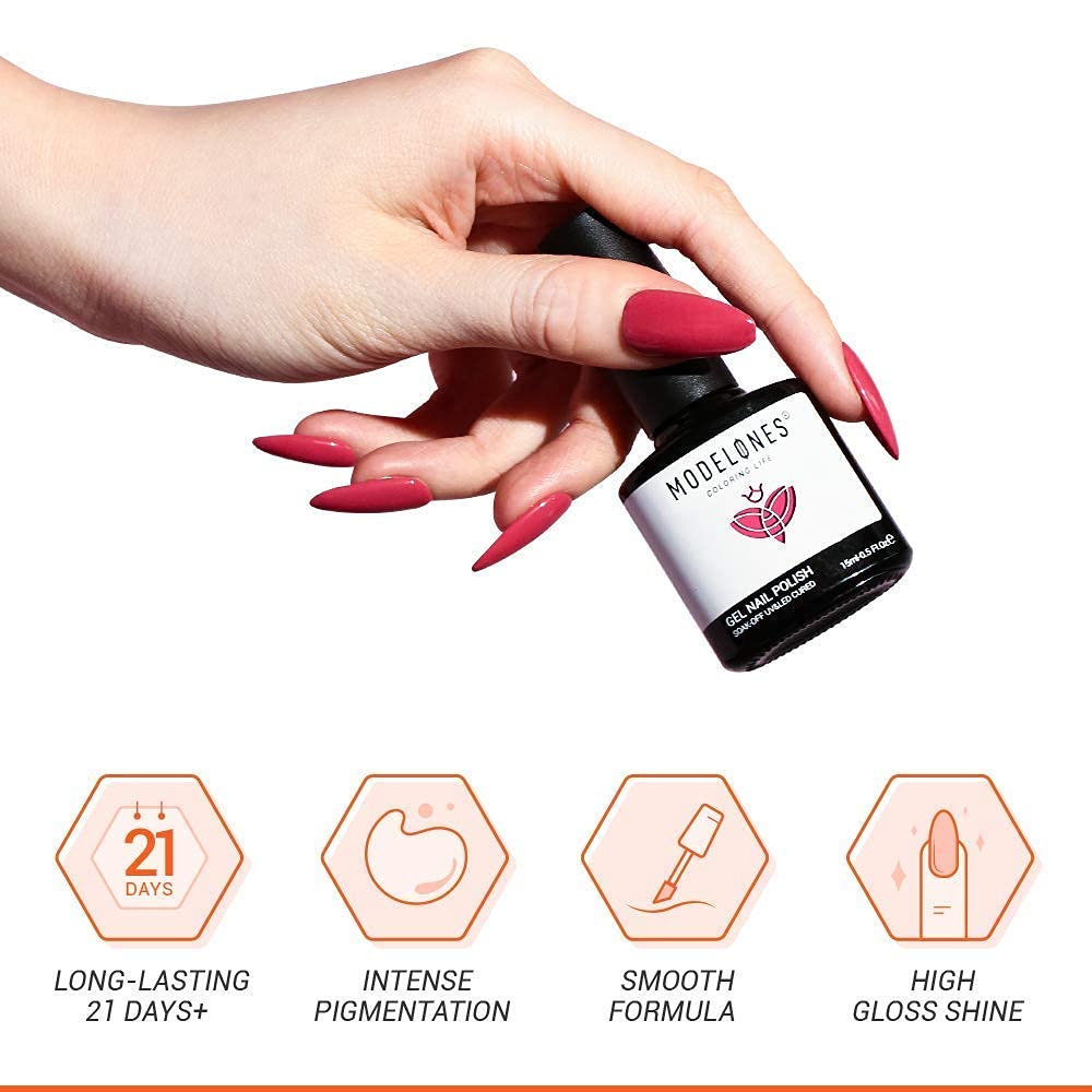 Modelones 3-Piece Nail Primer & Dehydrator Kit with Light Pink Gel Polish - Professional Nail Prep for Acrylic & Gel Manicures at Home or Salon