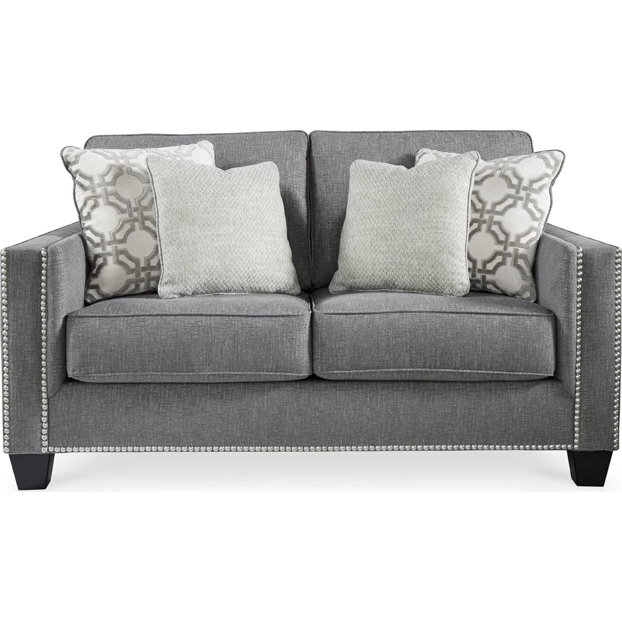 Barrali Loveseat Sofa - Modern 2-Seater Couch with Comfortable Cushions in Soft Gray (Fog) - Perfect for Living Room, Apartment, or Small Space Decor