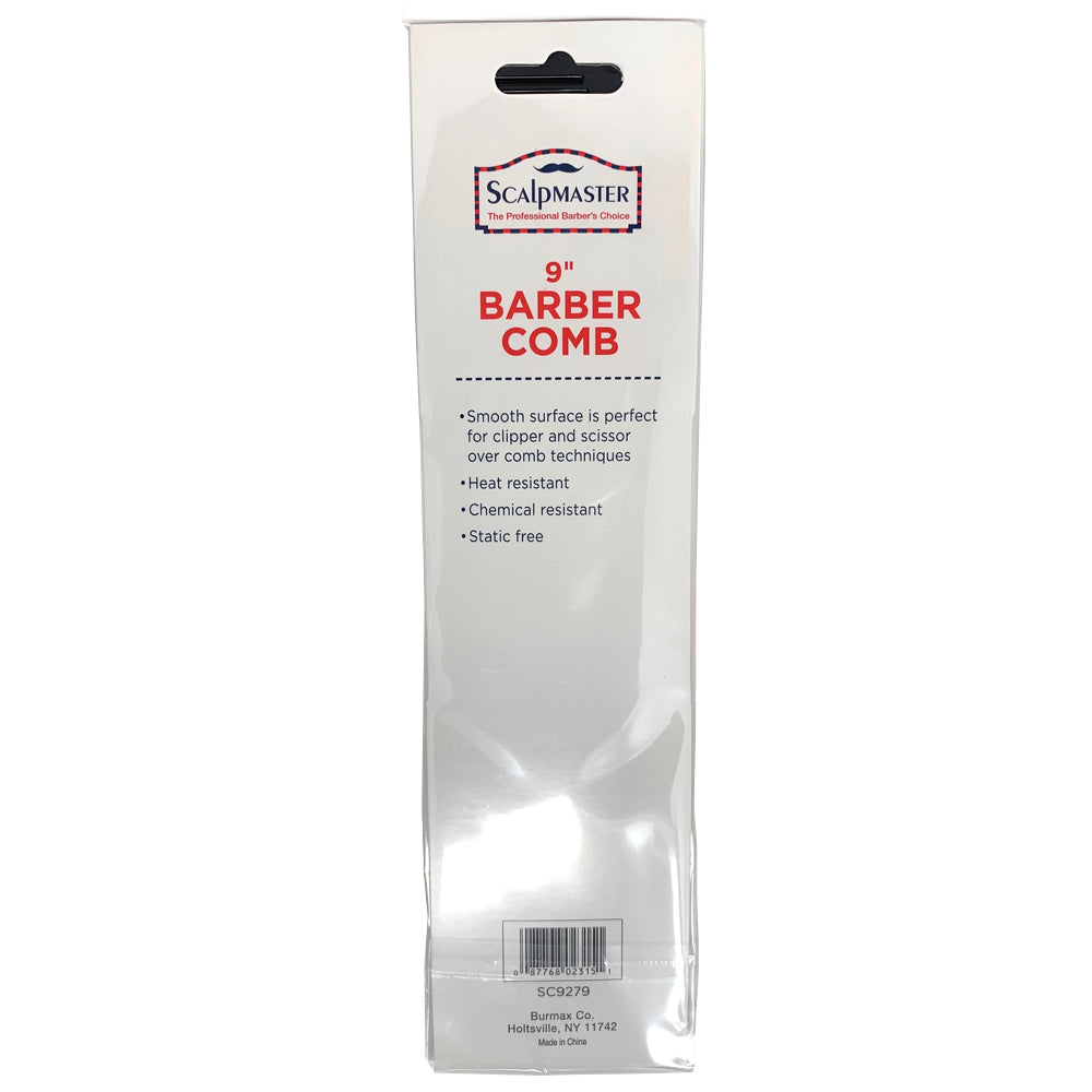 Scalpmaster 9 Inch Professional Barber Clipper Comb - Black Hair Cutting & Blending Comb for Fade, Taper & Precision Haircuts (1 Piece) - Perfect for Salon, Home & Professional Styling