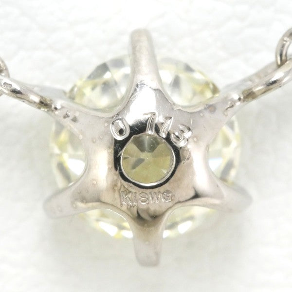 18K White Gold Necklace with Yellow Diamond Pendant - Elegant Women's Jewelry for Weddings, Anniversaries & Special Occasions