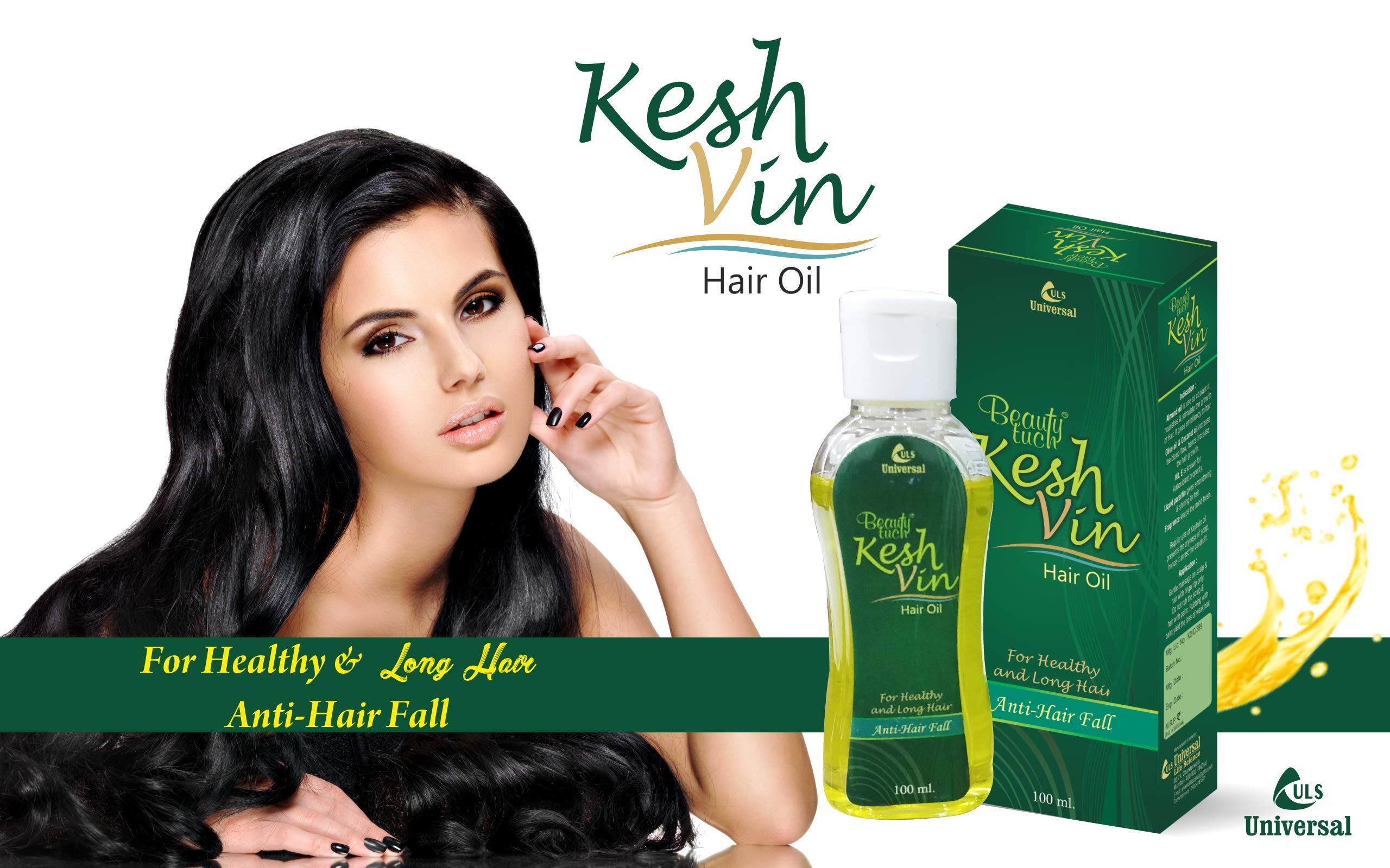 Keshvin Hair Oil (Pack of 2) - Natural Hair Growth Treatment for Dry, Damaged Hair - Perfect for Daily Nourishment & Scalp Care at Home or Salon