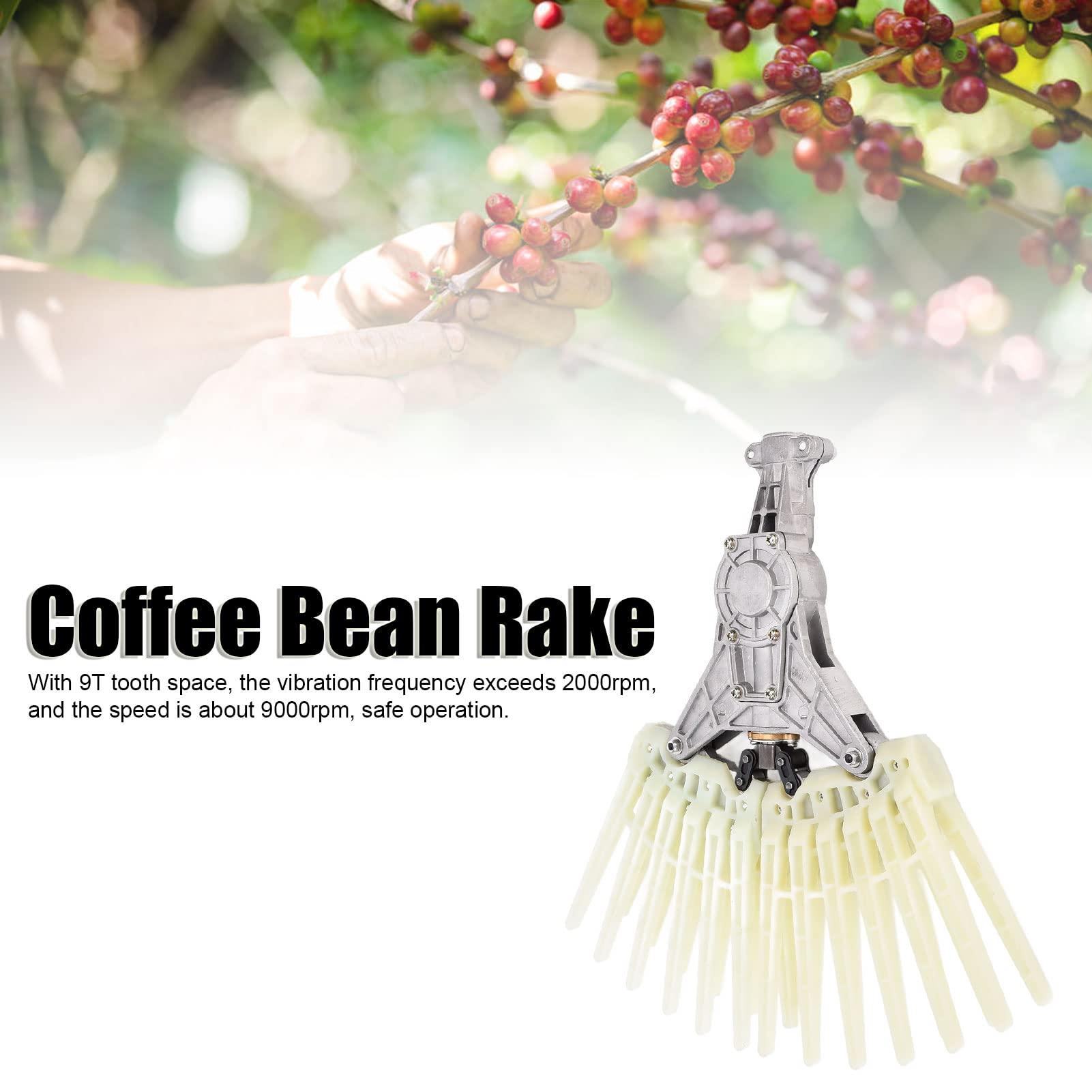 26mm 9T Rake Coffee Bean Harvester - Durable Cocoa & Olive Picking Tool with Replacement Tines - Perfect for Garden, Farm, and Orchard Harvesting Accessories
